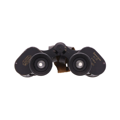 WWII German Dienstglas 6x30 Binoculars by Ernst Leitz with Knopflasche & Leather Case with Integrated Compass