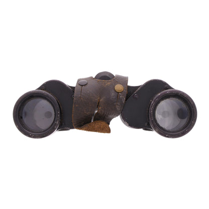 WWII German Dienstglas 6x30 Binoculars by Ernst Leitz with Knopflasche & Leather Case with Integrated Compass