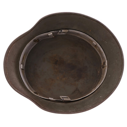 Pre-WWII German M35 Ex-Double Decal Polizei Helmet Shell with Liner Band & Split Pins (Q62)