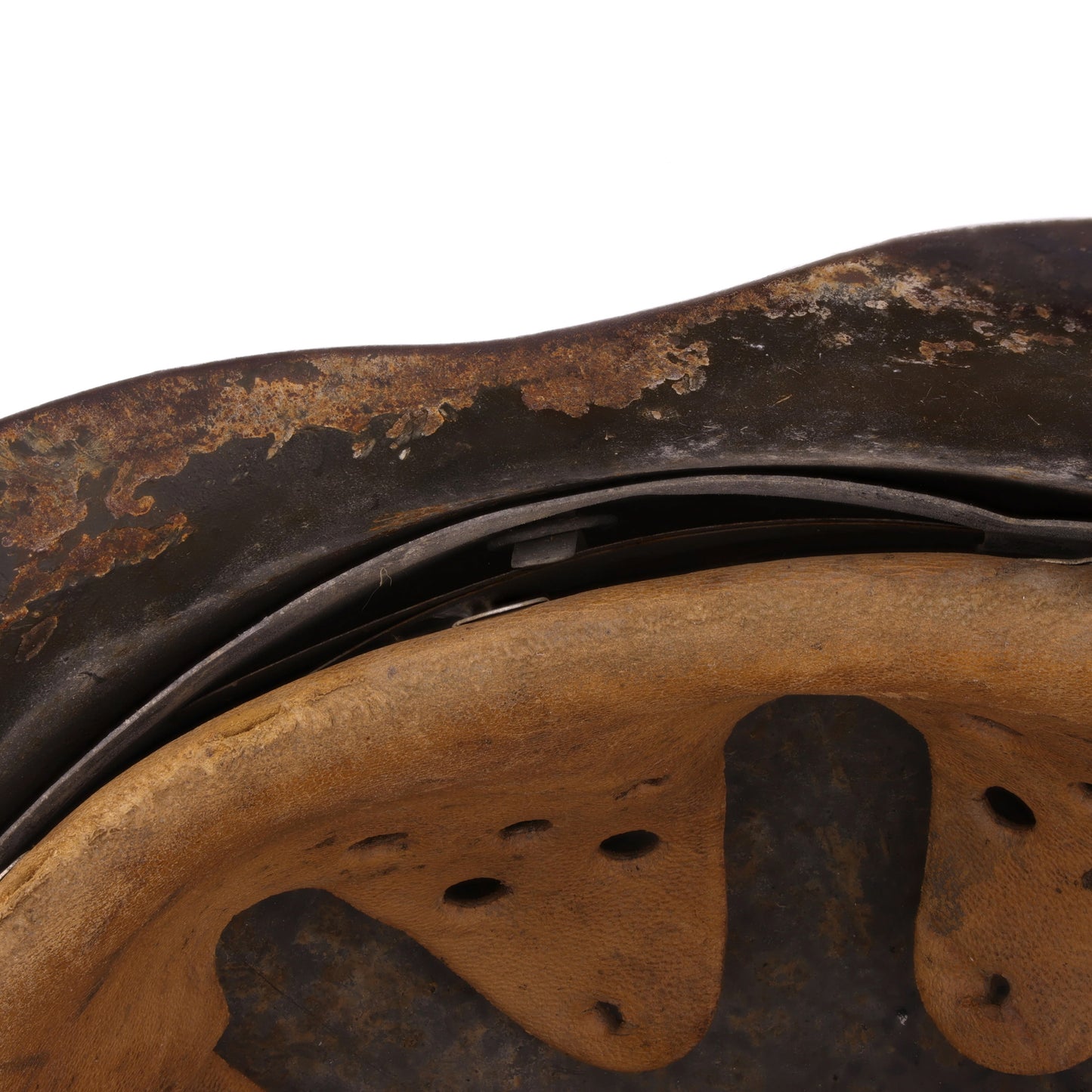 WWII German M42 Single Decal Heer Helmet with Whitewash Camouflage Remnants Named to "Bigl" (ckl64)