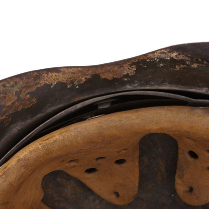 WWII German M42 Single Decal Heer Helmet with Whitewash Camouflage Remnants Named to "Bigl" (ckl64)