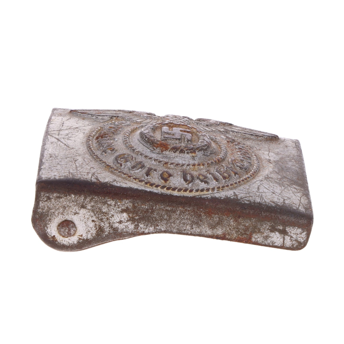WWII German Waffen-SS Steel Belt Buckle by Assmann & Söhne (Marked "RZM 155/43 ᛋᛋ")