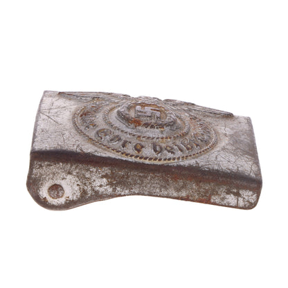 WWII German Waffen-SS Steel Belt Buckle by Assmann & Söhne (Marked "RZM 155/43 ᛋᛋ")