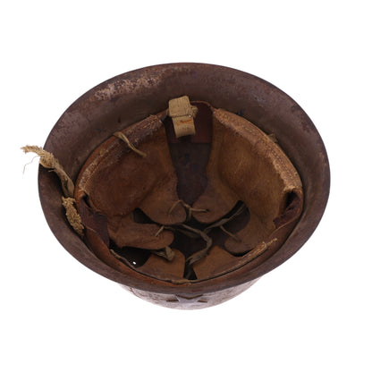 WWII Imperial Japanese Army Type 90 Helmet, 2 Type 30 Bayonets for Arisaka Type 99 Rifle, & First Class Private Rank Insignia Patch Recovered by S/Sgt. Marvin W. Ritter (USMC)