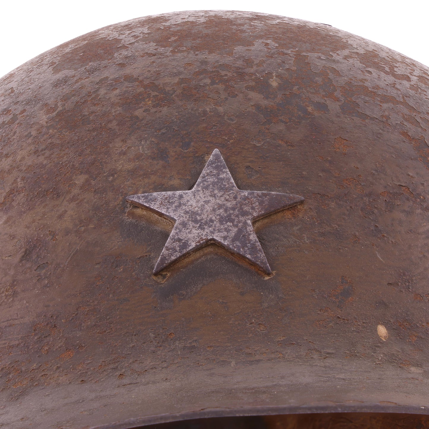 WWII Imperial Japanese Army Type 90 Helmet, 2 Type 30 Bayonets for Arisaka Type 99 Rifle, & First Class Private Rank Insignia Patch Recovered by S/Sgt. Marvin W. Ritter (USMC)