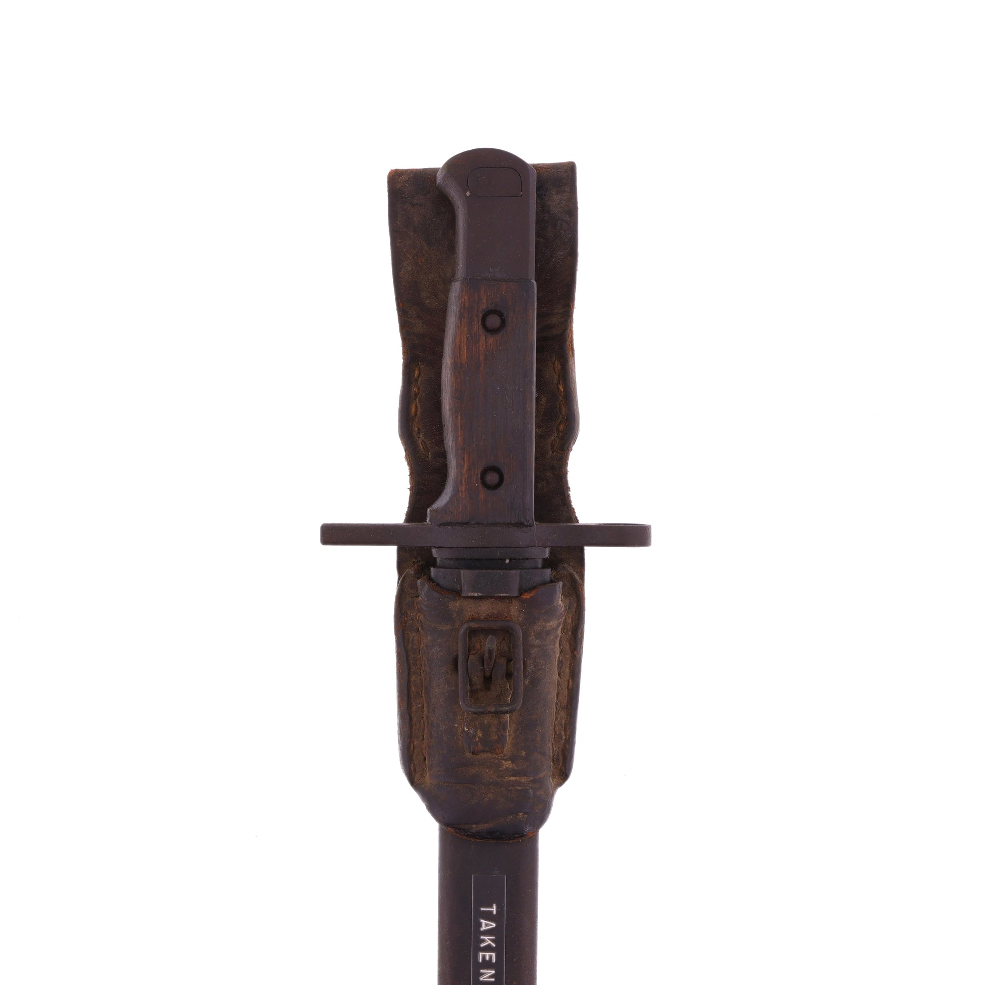 WWII Imperial Japanese Army Type 90 Helmet, 2 Type 30 Bayonets for Arisaka Type 99 Rifle, & First Class Private Rank Insignia Patch Recovered by S/Sgt. Marvin W. Ritter (USMC)