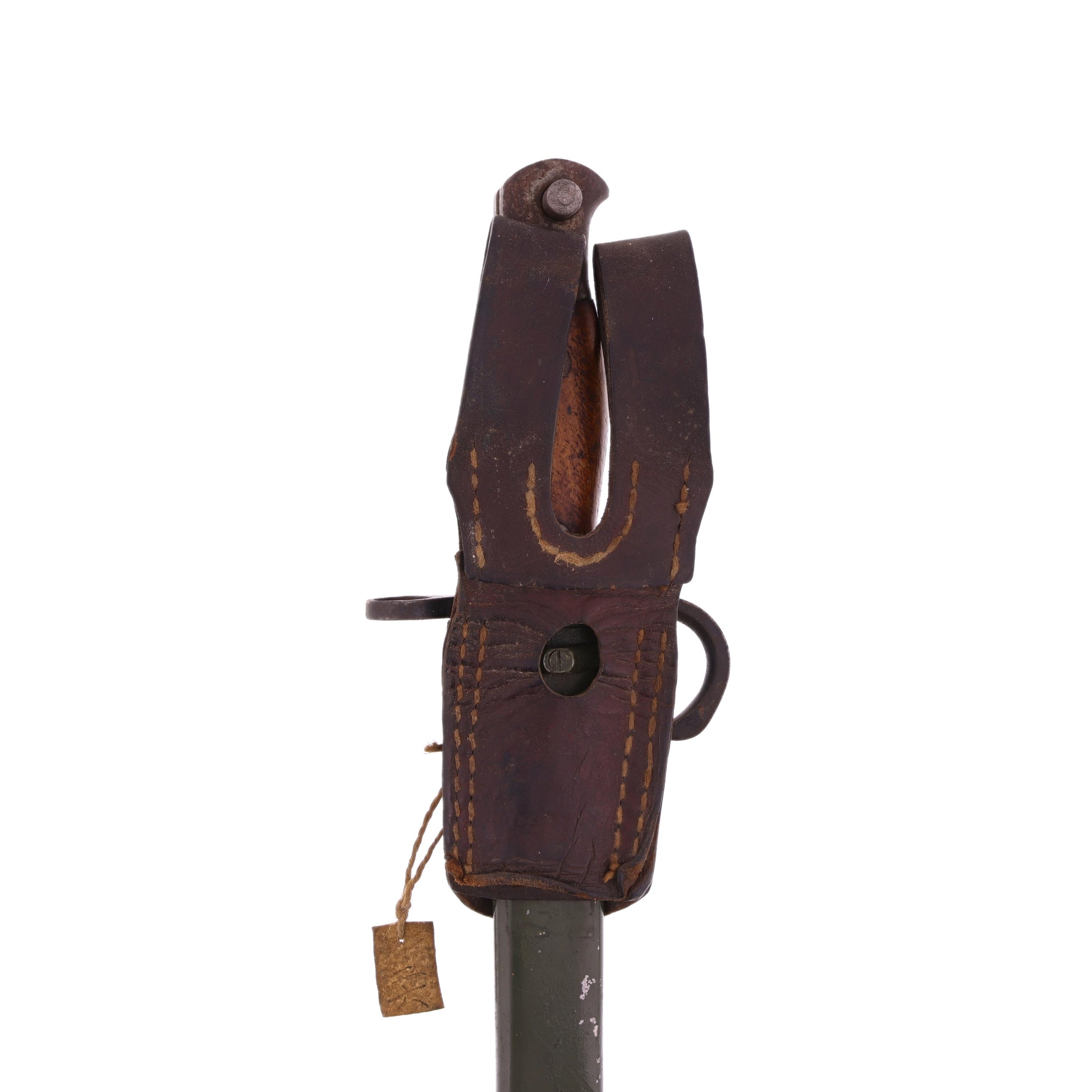 WWII Imperial Japanese Army Type 90 Helmet, 2 Type 30 Bayonets for Arisaka Type 99 Rifle, & First Class Private Rank Insignia Patch Recovered by S/Sgt. Marvin W. Ritter (USMC)