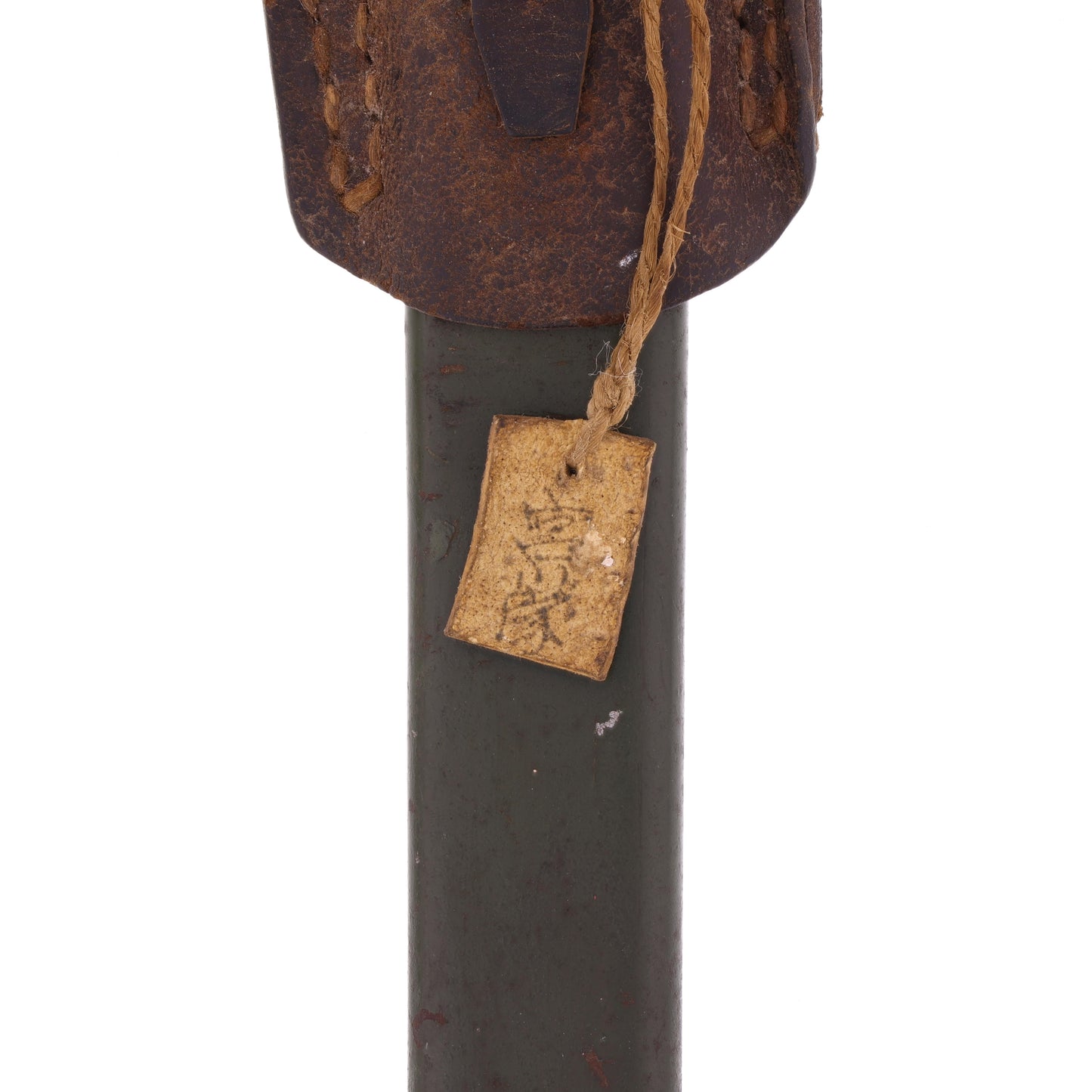 WWII Imperial Japanese Army Type 90 Helmet, 2 Type 30 Bayonets for Arisaka Type 99 Rifle, & First Class Private Rank Insignia Patch Recovered by S/Sgt. Marvin W. Ritter (USMC)