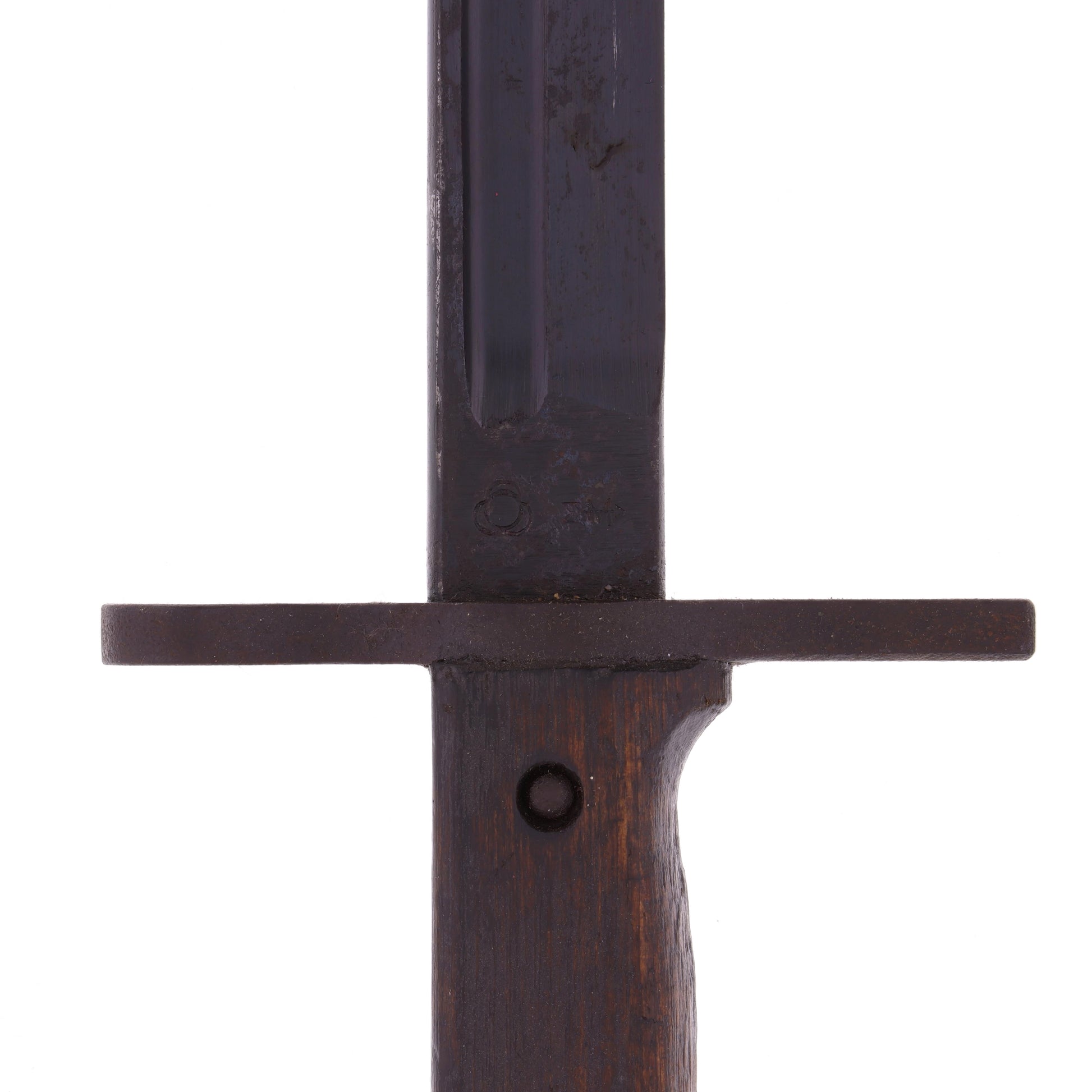 WWII Imperial Japanese Army Type 90 Helmet, 2 Type 30 Bayonets for Arisaka Type 99 Rifle, & First Class Private Rank Insignia Patch Recovered by S/Sgt. Marvin W. Ritter (USMC)