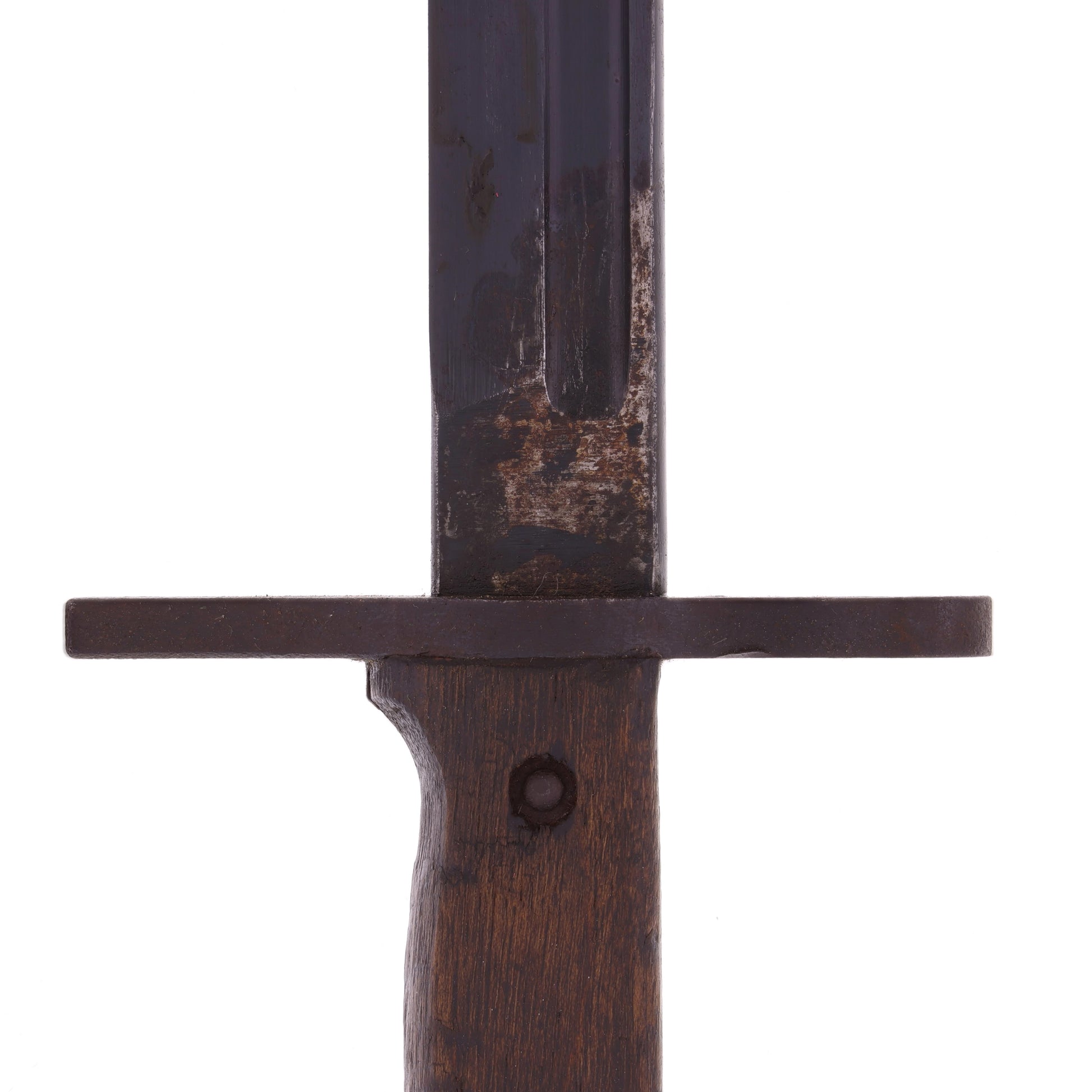 WWII Imperial Japanese Army Type 90 Helmet, 2 Type 30 Bayonets for Arisaka Type 99 Rifle, & First Class Private Rank Insignia Patch Recovered by S/Sgt. Marvin W. Ritter (USMC)