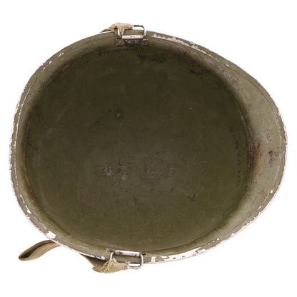 WWII U.S. McCord Front Seam Swivel Loop M-1 Helmet & Westinghouse Liner Set (Complete)