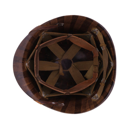WWII U.S. Inland M-1 Helmet Liner with Headband, Neckband & Leather Chinstrap (1943)