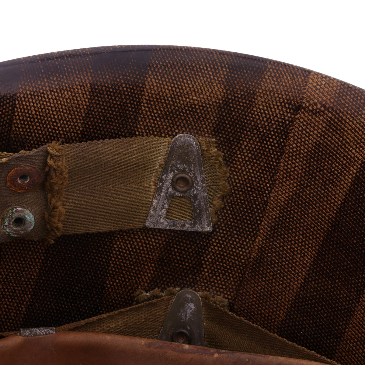 WWII U.S. Inland M-1 Helmet Liner with Headband, Neckband & Leather Chinstrap (1943)