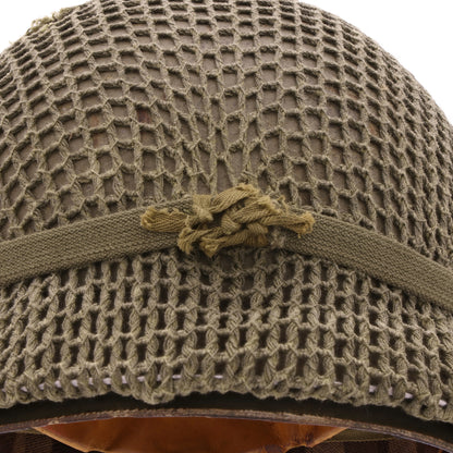 WWII U.S. "M44" Camouflage M-1 Helmet Net with Foliage Band