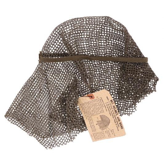 WWII U.S. "M44" Camouflage M-1 Helmet Net with Foliage Band & Instructions