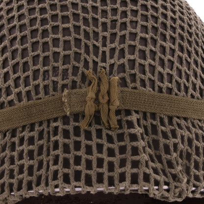 WWII U.S. "M44" Camouflage M-1 Helmet Net with Foliage Band & Instructions