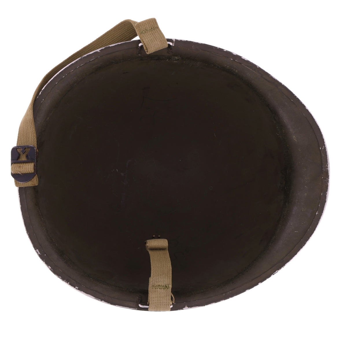 WWII U.S. McCord Fixed Loop M-1 Helmet Shell Named to "Lt. Stebbins" (1943)