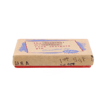 WWII USAAF 24K Gold-Plated Sterling Silver Technical Sergeant's Miniature Rank Insignia Pin with Box by G. K. Co.