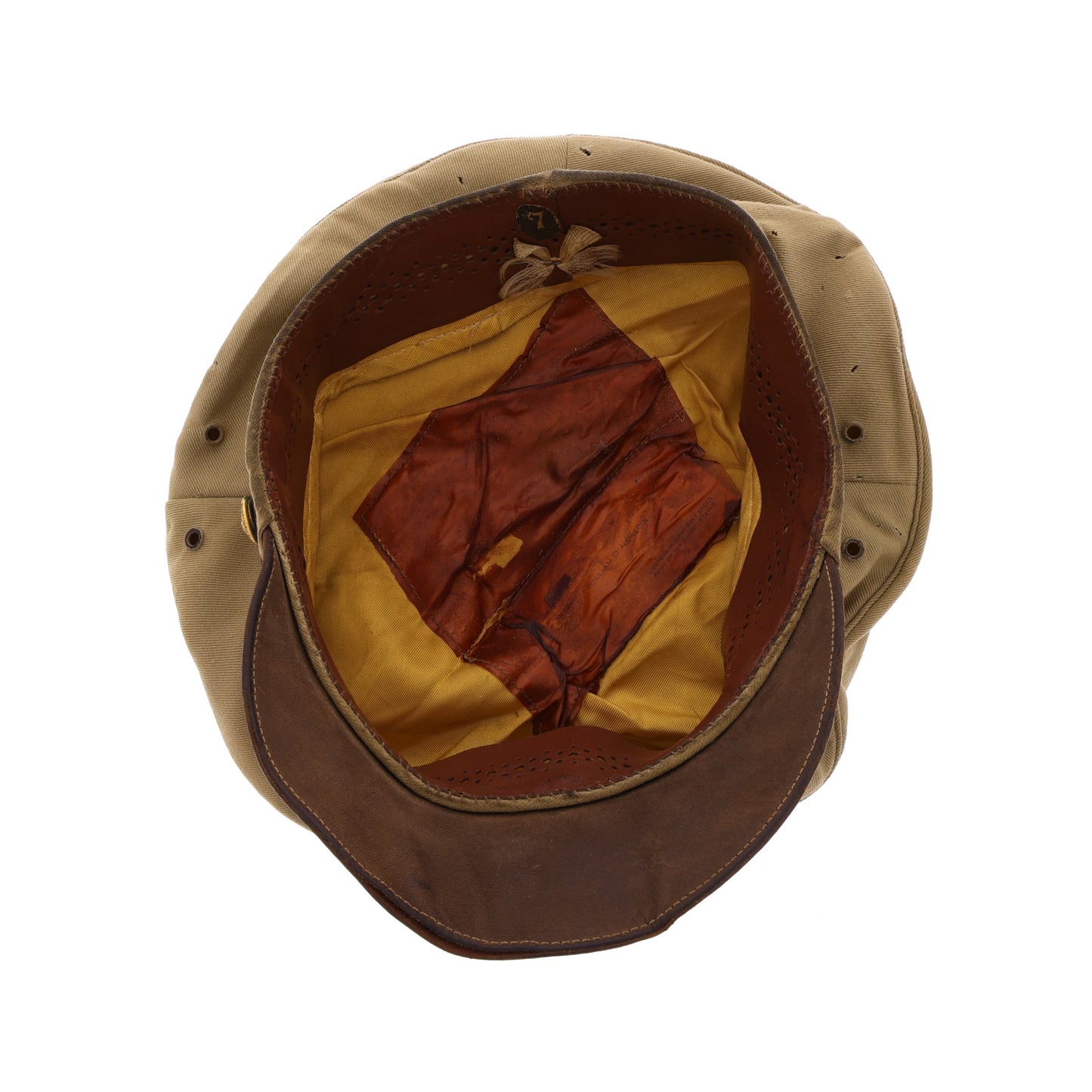 WWII USAAF Officer's Khaki Crusher Cap Identified to Lt. William D. Newlon (Size 7)