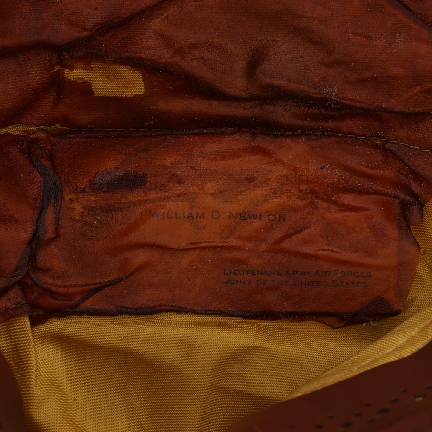 WWII USAAF Officer's Khaki Crusher Cap Identified to Lt. William D. Newlon (Size 7)