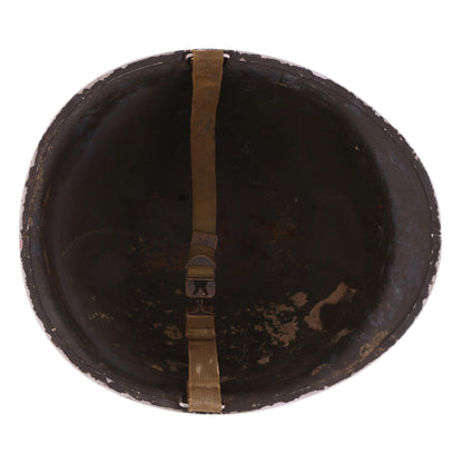 WWII USN McCord Fixed Loop M-1 Helmet & Westinghouse Liner Set with Painted Initials (1942-43)