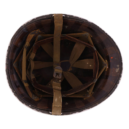 WWII USN McCord Fixed Loop M-1 Helmet & Westinghouse Liner Set with Painted Initials (1942-43)