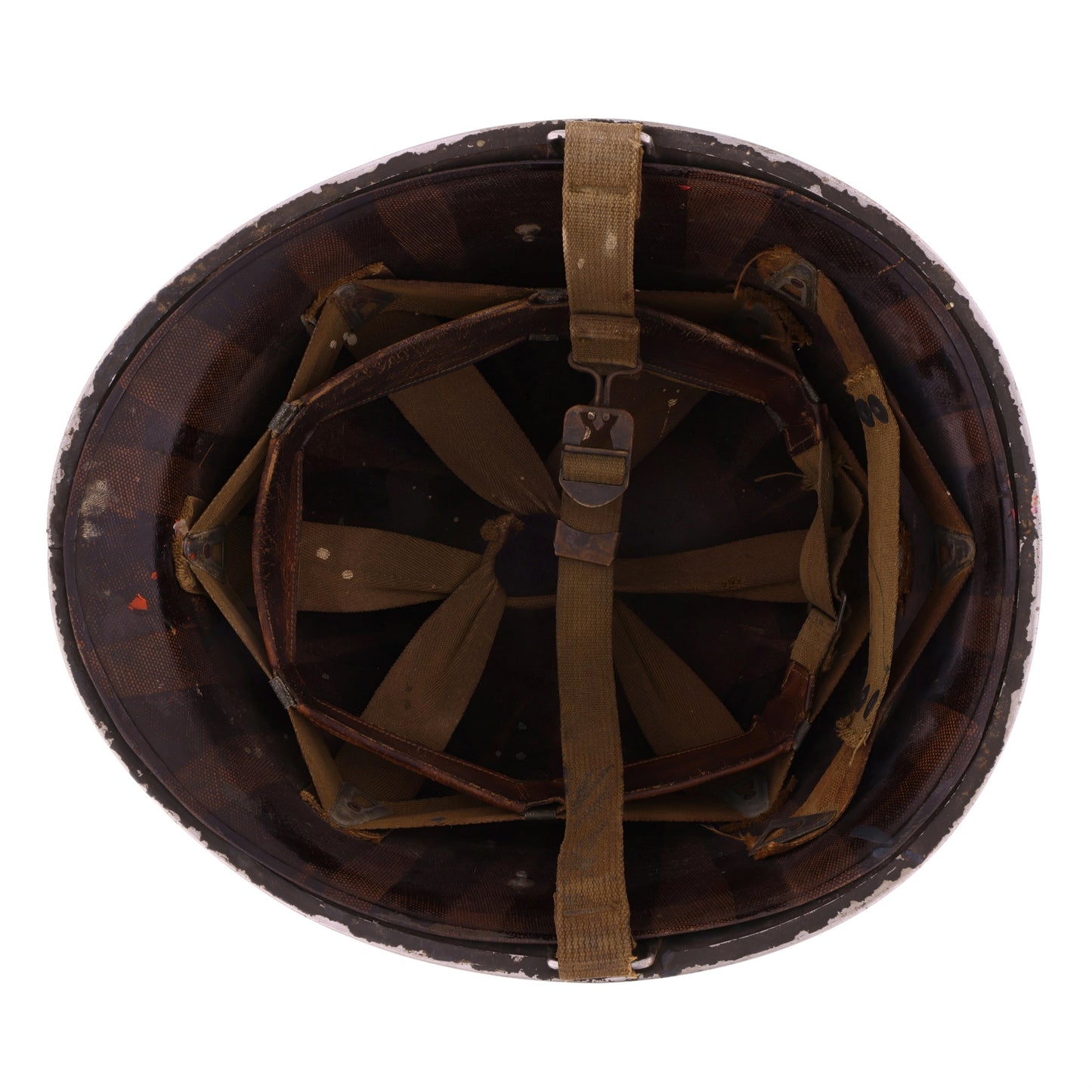 WWII USN McCord Fixed Loop M-1 Helmet & Westinghouse Liner Set with Painted Initials (1942-43)