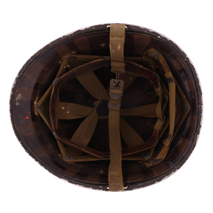 WWII USN McCord Fixed Loop M-1 Helmet & Westinghouse Liner Set with Painted Initials (1942-43)
