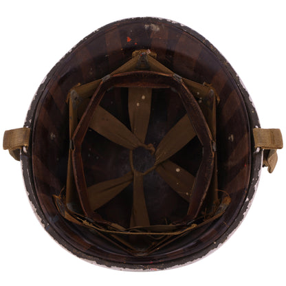 WWII USN McCord Fixed Loop M-1 Helmet & Westinghouse Liner Set with Painted Initials (1942-43)