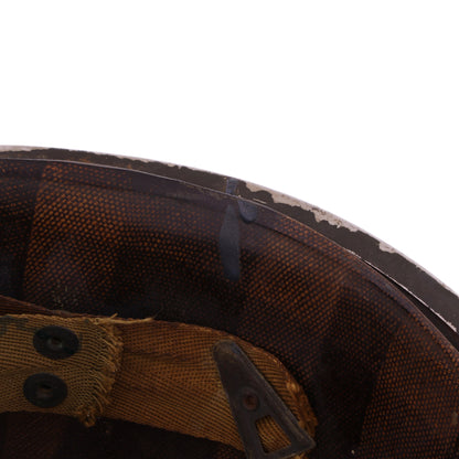 WWII USN McCord Fixed Loop M-1 Helmet & Westinghouse Liner Set with Painted Initials (1942-43)