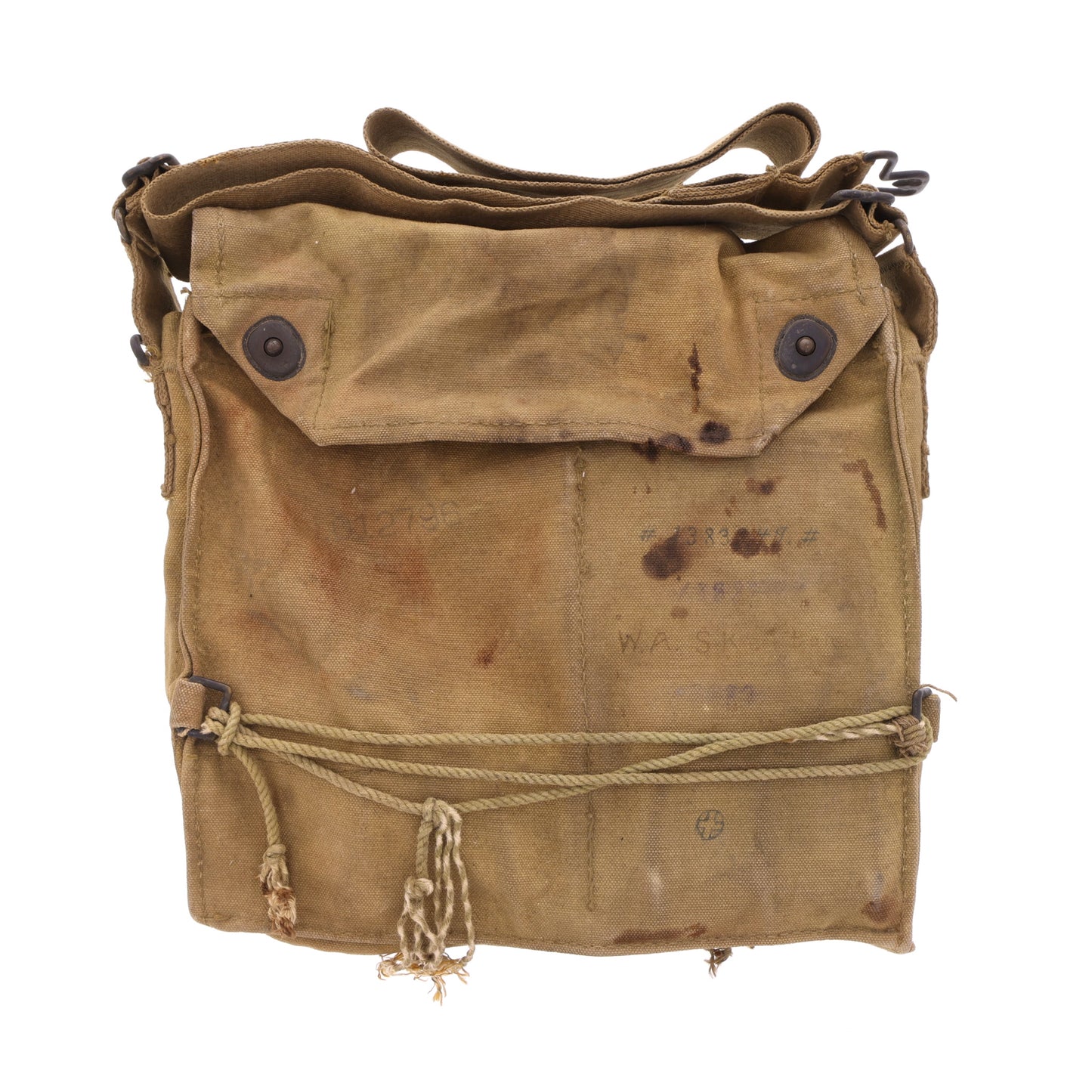 WWI U.S. Army M1917 SBR Gas Mask Respirator Bag with Contents Identified to Walter A. Skelton