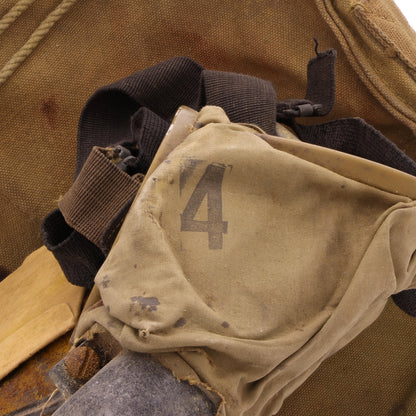 WWI U.S. Army M1917 SBR Gas Mask Respirator Bag with Contents Identified to Walter A. Skelton