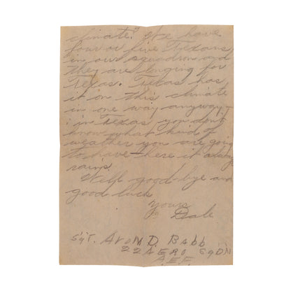 WWI U.S. Airman Sgt. Avon Dale Babb's Letter Documenting German Souvenir Hunting (1918)