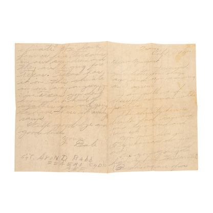 WWI U.S. Airman Sgt. Avon Dale Babb's Letter Documenting German Souvenir Hunting (1918)