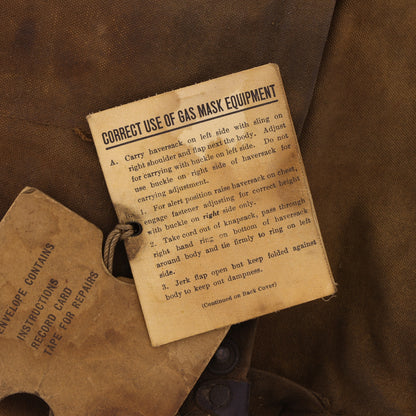 WWI U.S. Army M1917 SBR Gas Mask Respirator Bag with Contents Identified to Pvt. Watson W. Williams